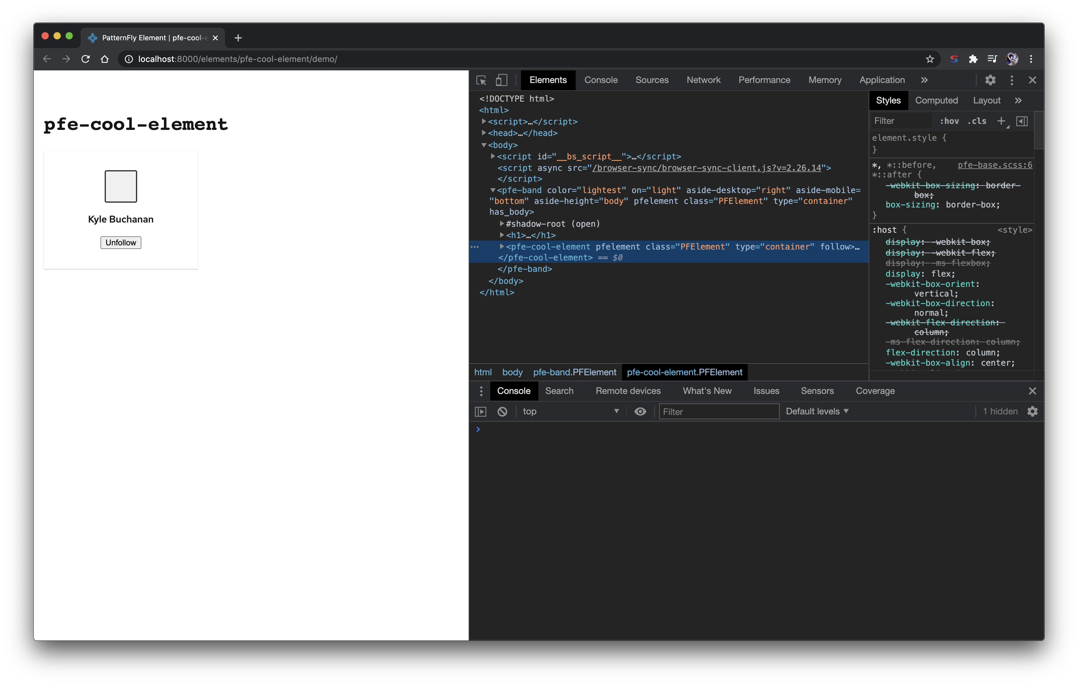 demo page javascript observer